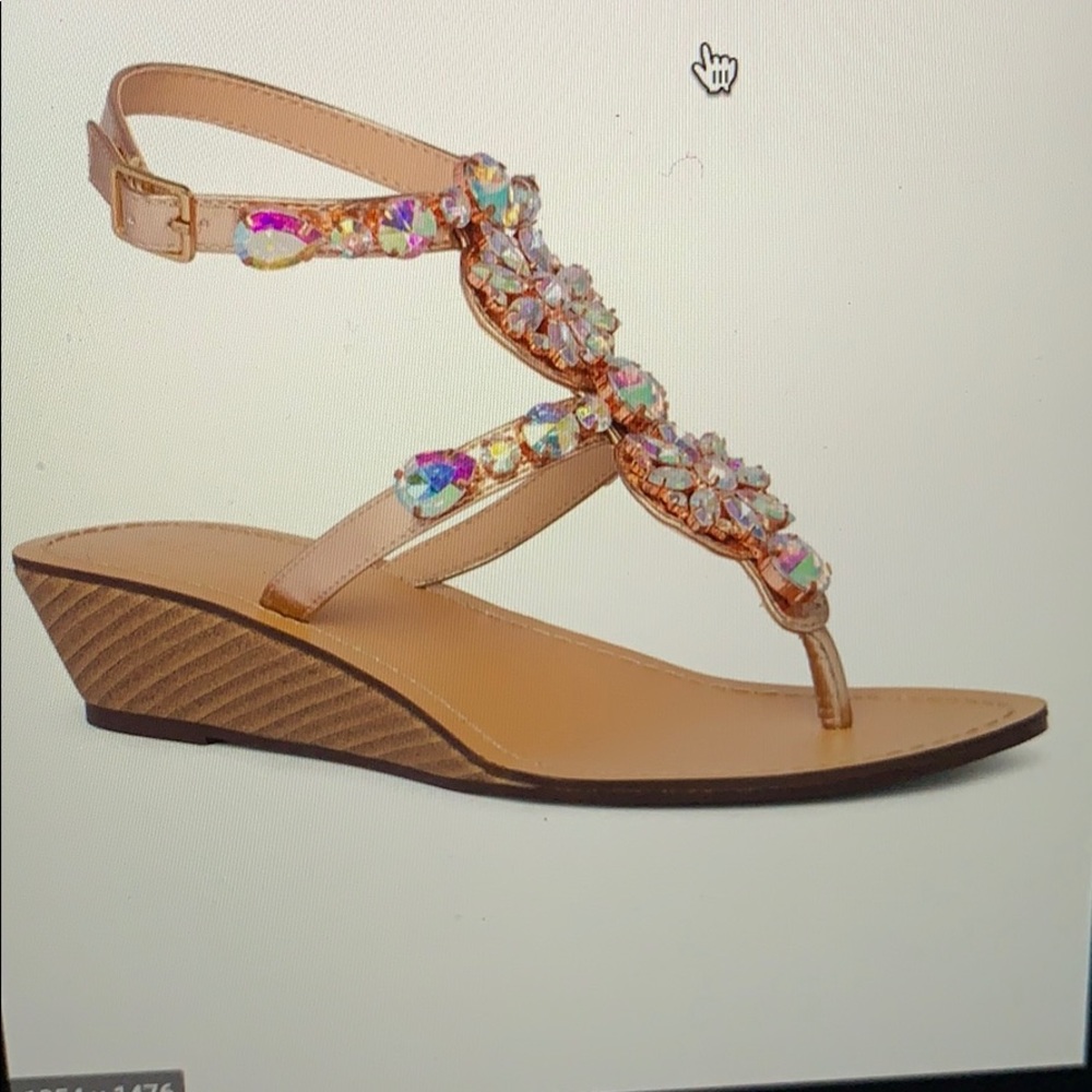 Embellished low wedges